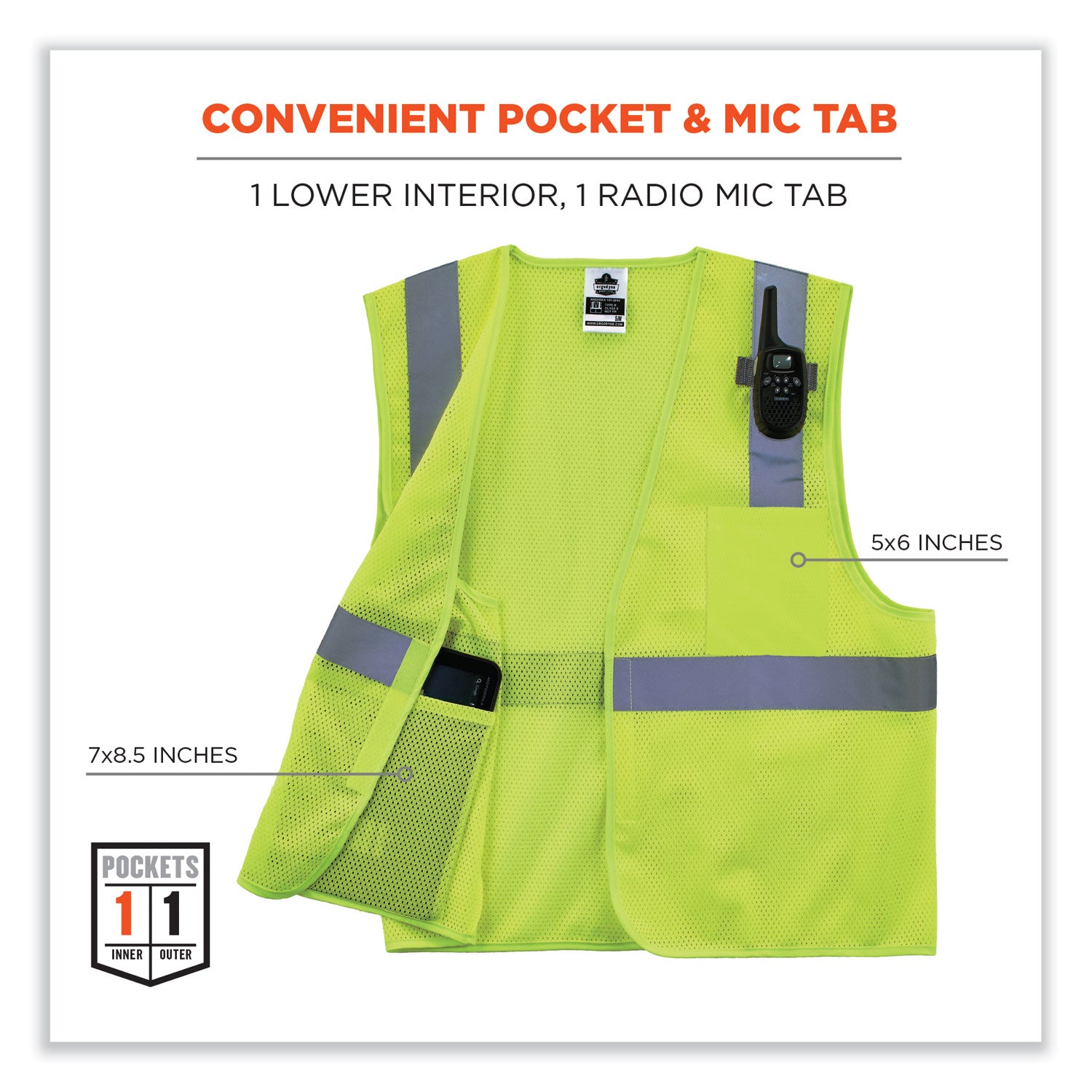 glowear-8210hl-s-single-size-class-2-economy-mesh-vest-polyester-3x-large-lime-ships-in-1-3-business-days_ego24527 - 4