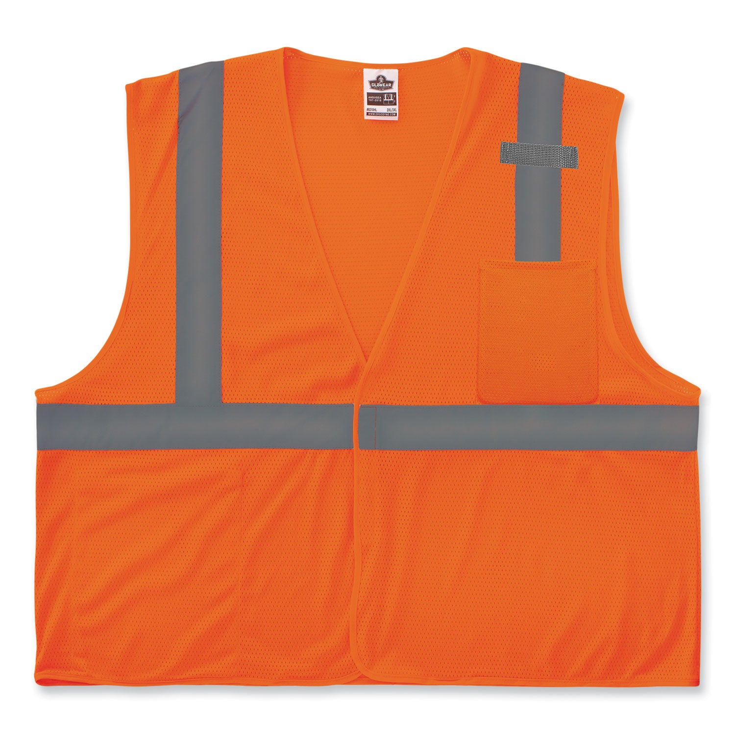 glowear-8210hl-s-single-size-class-2-economy-mesh-vest-polyester-medium-orange-ships-in-1-3-business-days_ego24533 - 1