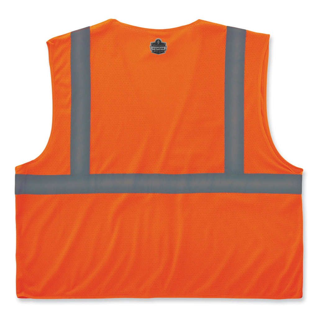 GloWear 8210HL-S Single Size Class 2 Economy Mesh Vest, Polyester, Large, Orange, Ships in 1-3 Business Days