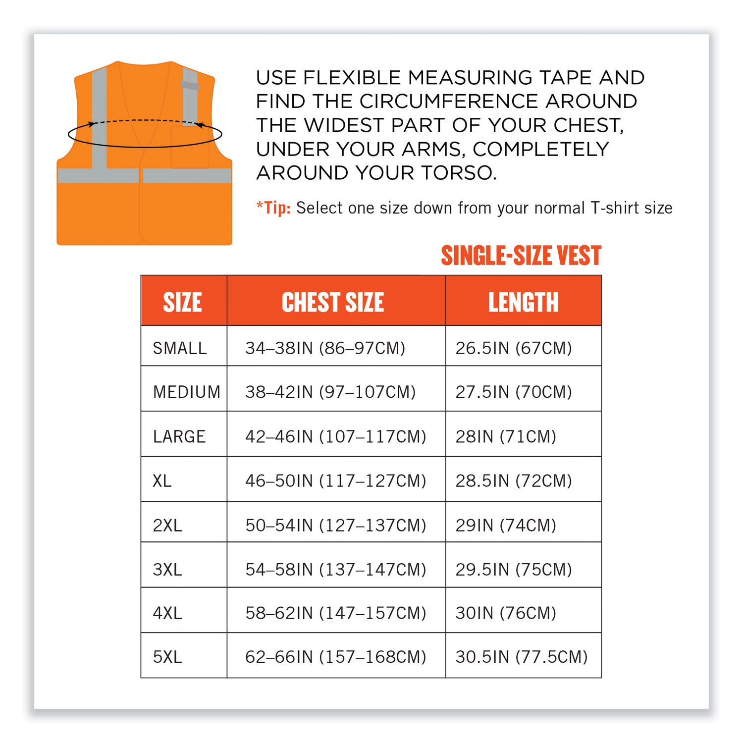 GloWear 8210HL-S Single Size Class 2 Economy Mesh Vest, Polyester, 4X-Large, Orange, Ships in 1-3 Business Days