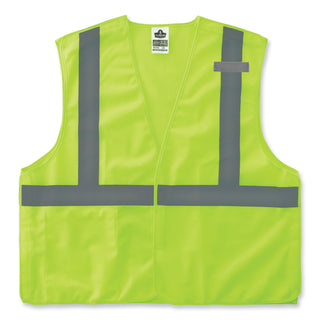 GloWear 8215BA-S Single Size Class 2 Economy Breakaway Mesh Vest, Polyester, X-Small, Lime, Ships in 1-3 Business Days