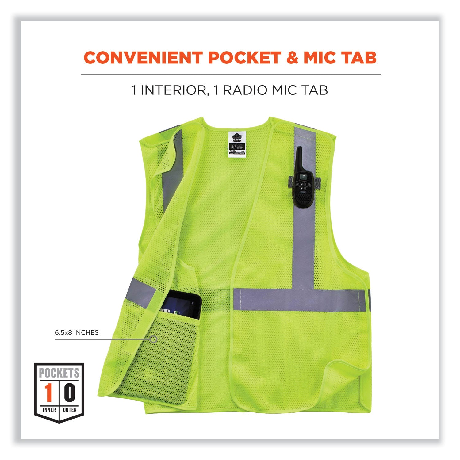 glowear-8215ba-s-single-size-class-2-economy-breakaway-mesh-vest-polyester-small-lime-ships-in-1-3-business-days_ego24542 - 5