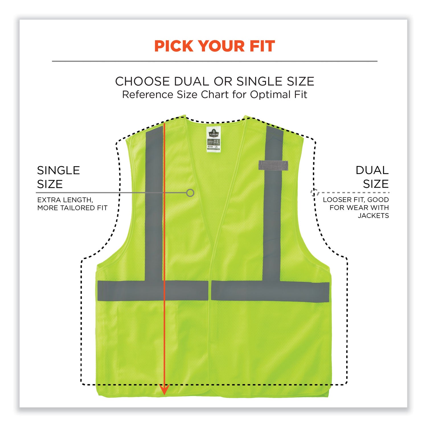 GloWear 8215BA-S Single Size Class 2 Economy Breakaway Mesh Vest, Polyester, Medium, Lime, Ships in 1-3 Business Days