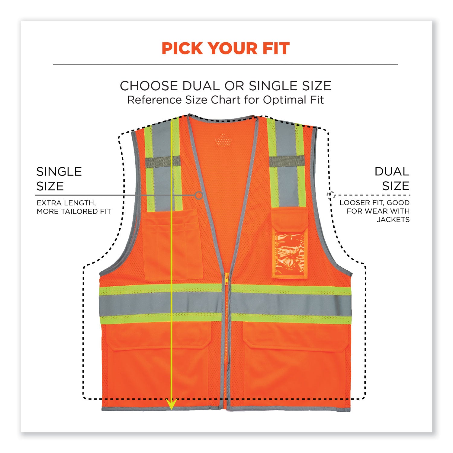 glowear-8246z-s-single-size-class-2-two-tone-mesh-vest-polyester-large-orange-ships-in-1-3-business-days_ego24574 - 8