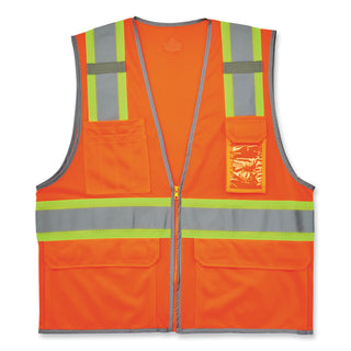 glowear-8246z-s-single-size-class-2-two-tone-mesh-vest-polyester-medium-orange-ships-in-1-3-business-days_ego24573 - 1