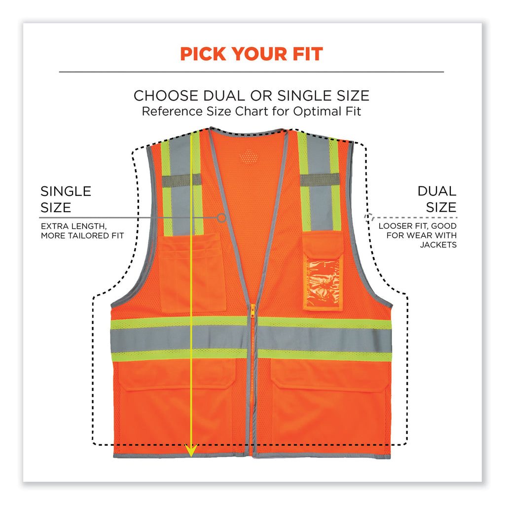glowear-8246z-s-single-size-class-2-two-tone-mesh-vest-polyester-medium-orange-ships-in-1-3-business-days_ego24573 - 8