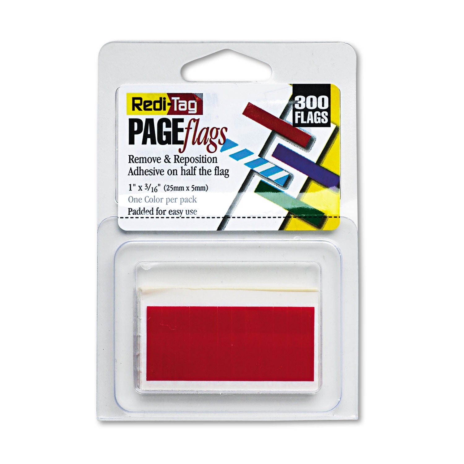 Removable/Reusable Page Flags, Red, 300/Pack - 