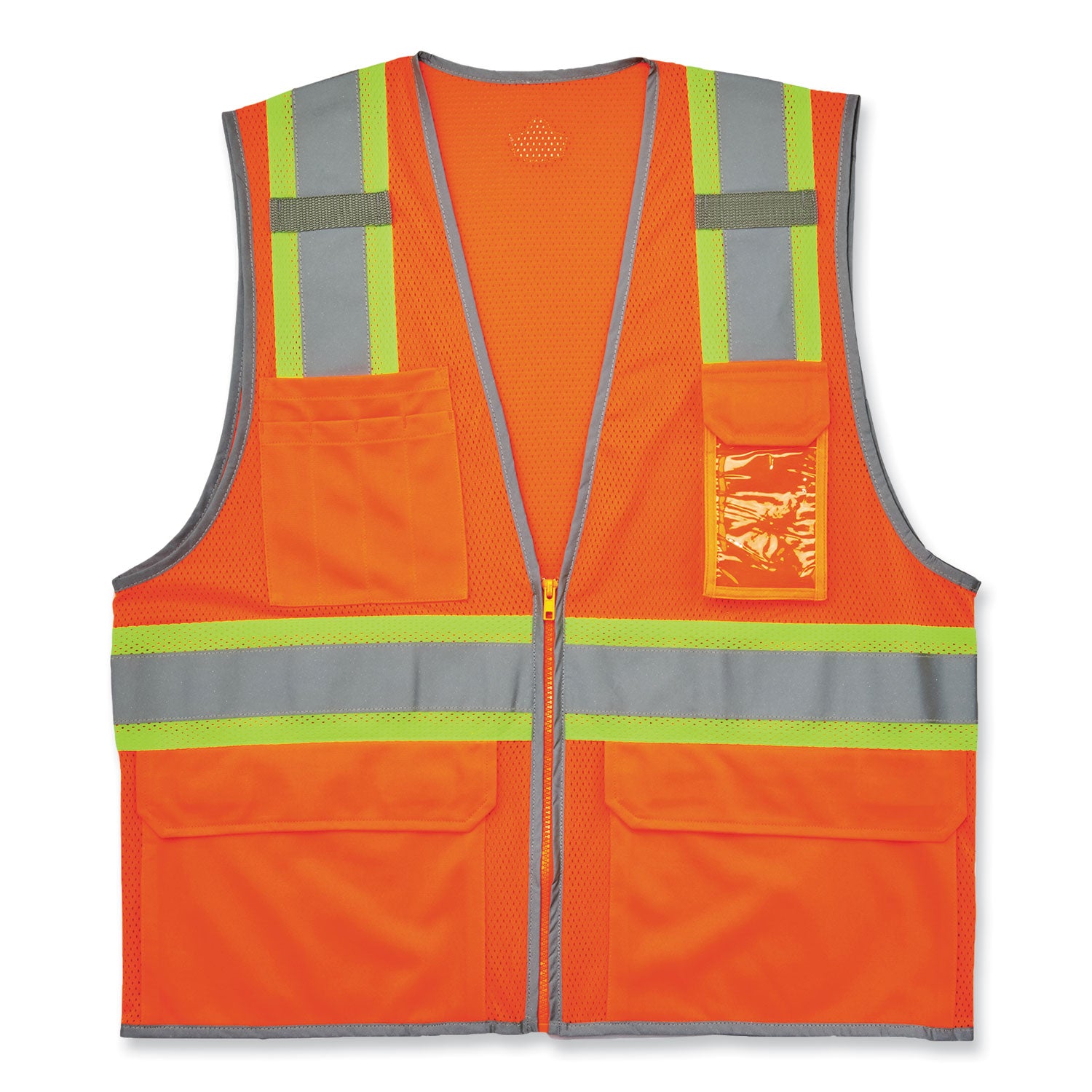 glowear-8246z-s-single-size-class-2-two-tone-mesh-vest-polyester-small-orange-ships-in-1-3-business-days_ego24572 - 1