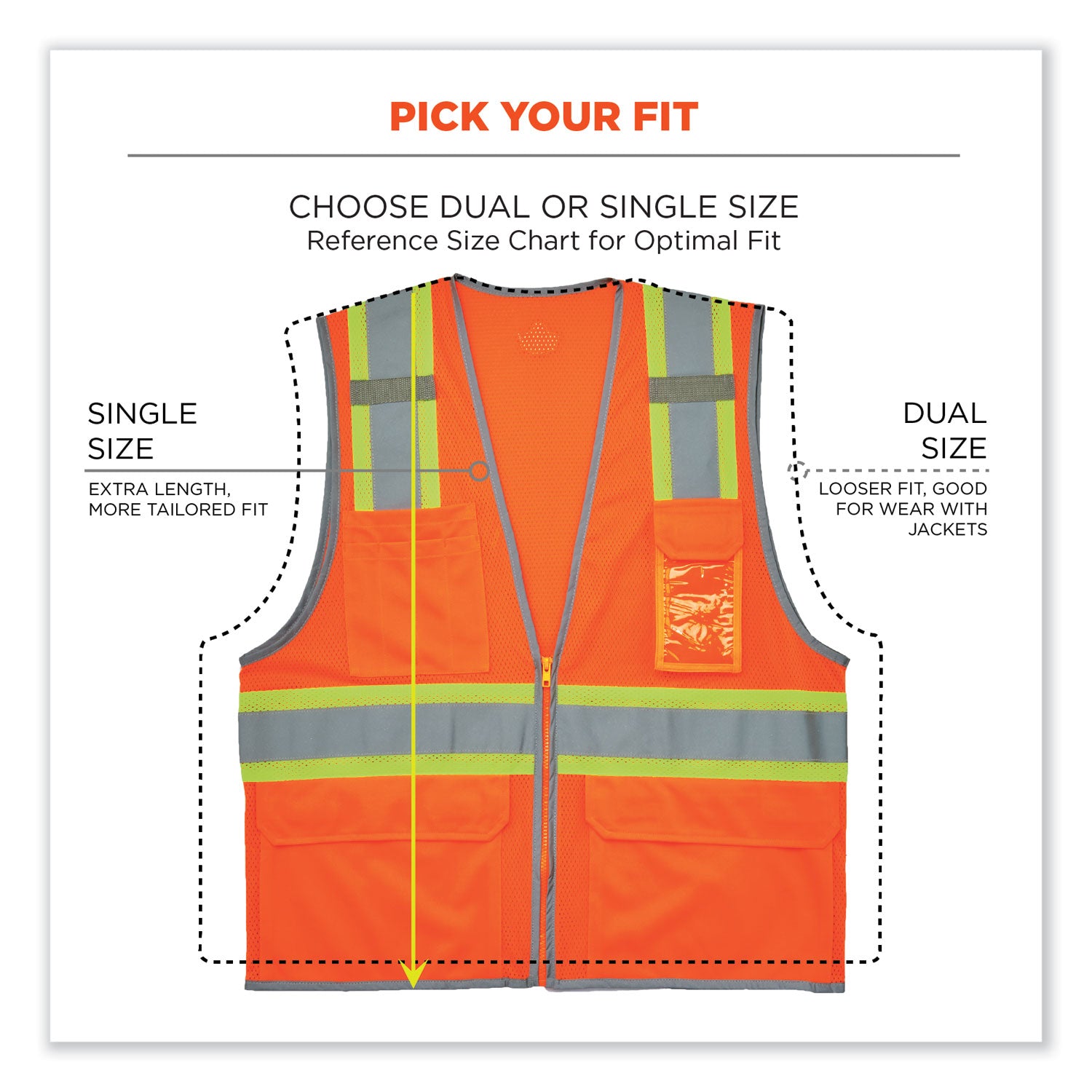 glowear-8246z-s-single-size-class-2-two-tone-mesh-vest-polyester-small-orange-ships-in-1-3-business-days_ego24572 - 8