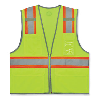 glowear-8246z-s-single-size-class-2-two-tone-mesh-vest-polyester-medium-lime-ships-in-1-3-business-days_ego24563 - 1