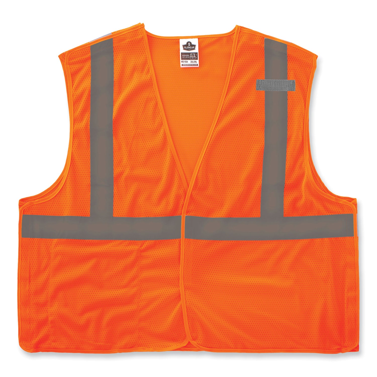 GloWear 8215BA-S Single Size Class 2 Economy Breakaway Mesh Vest, Polyester, 5X-Large, Orange, Ships in 1-3 Business Days