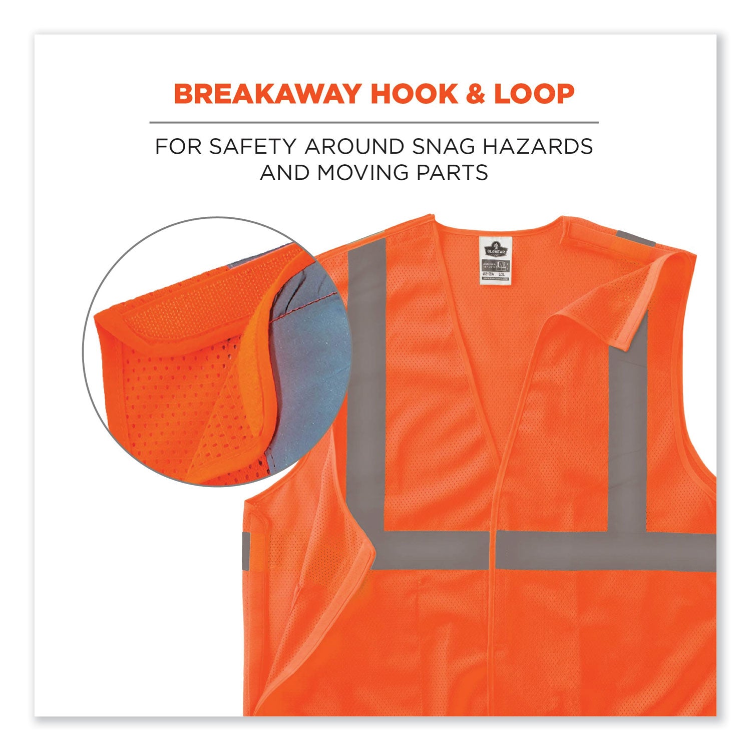 glowear-8215ba-s-single-size-class-2-economy-breakaway-mesh-vest-polyester-medium-orange-ships-in-1-3-business-days_ego24553 - 4