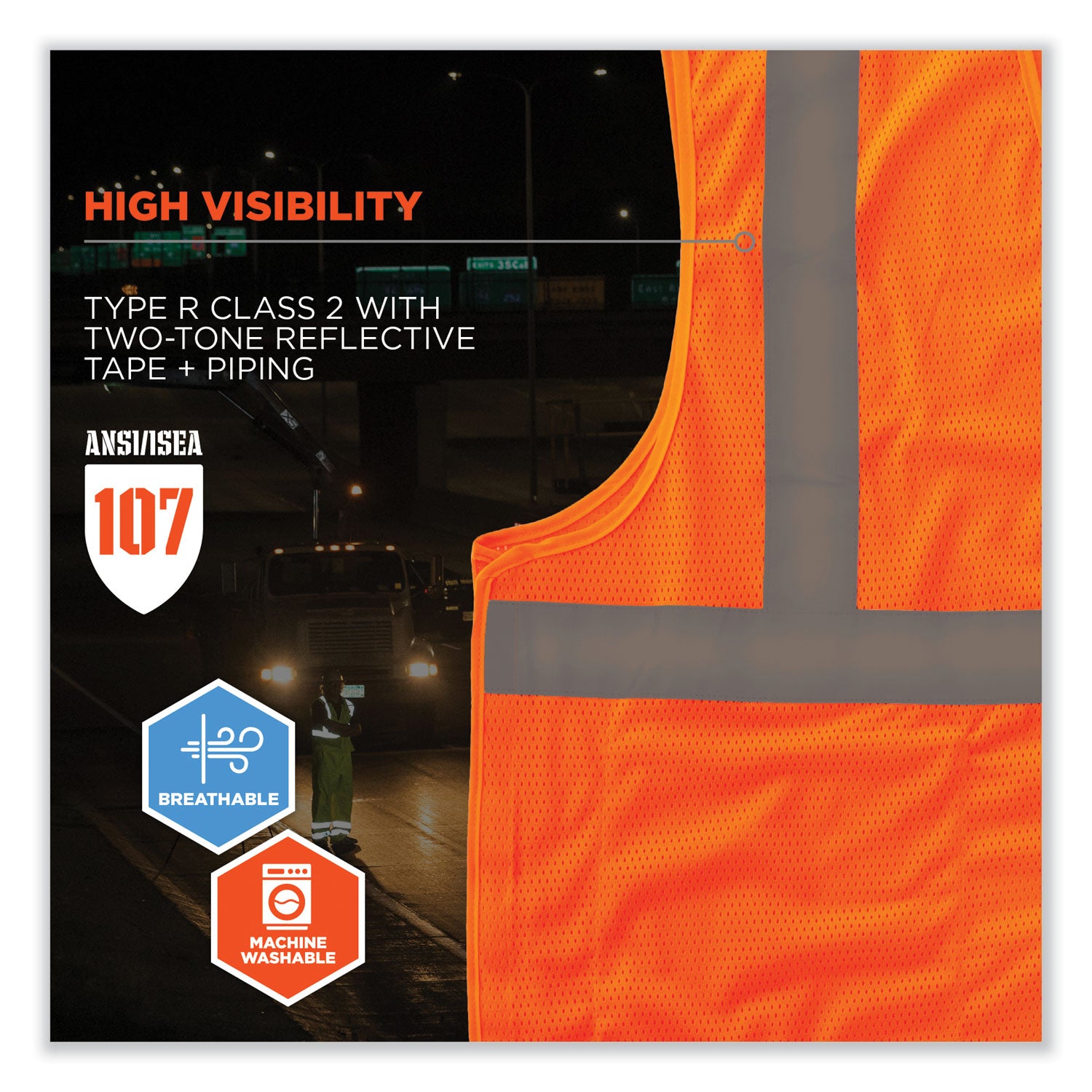 glowear-8215ba-s-single-size-class-2-economy-breakaway-mesh-vest-polyester-medium-orange-ships-in-1-3-business-days_ego24553 - 3
