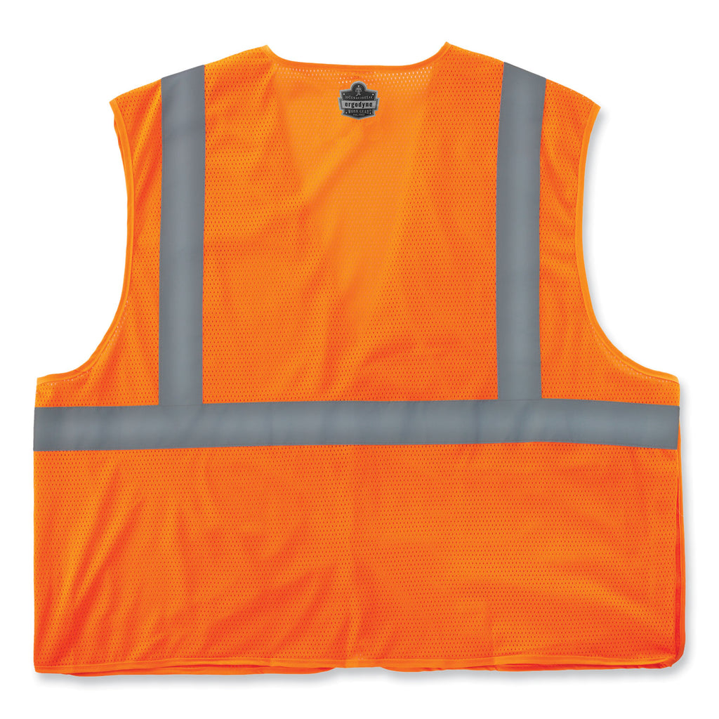 GloWear 8215BA-S Single Size Class 2 Economy Breakaway Mesh Vest, Polyester, Small, Orange, Ships in 1-3 Business Days