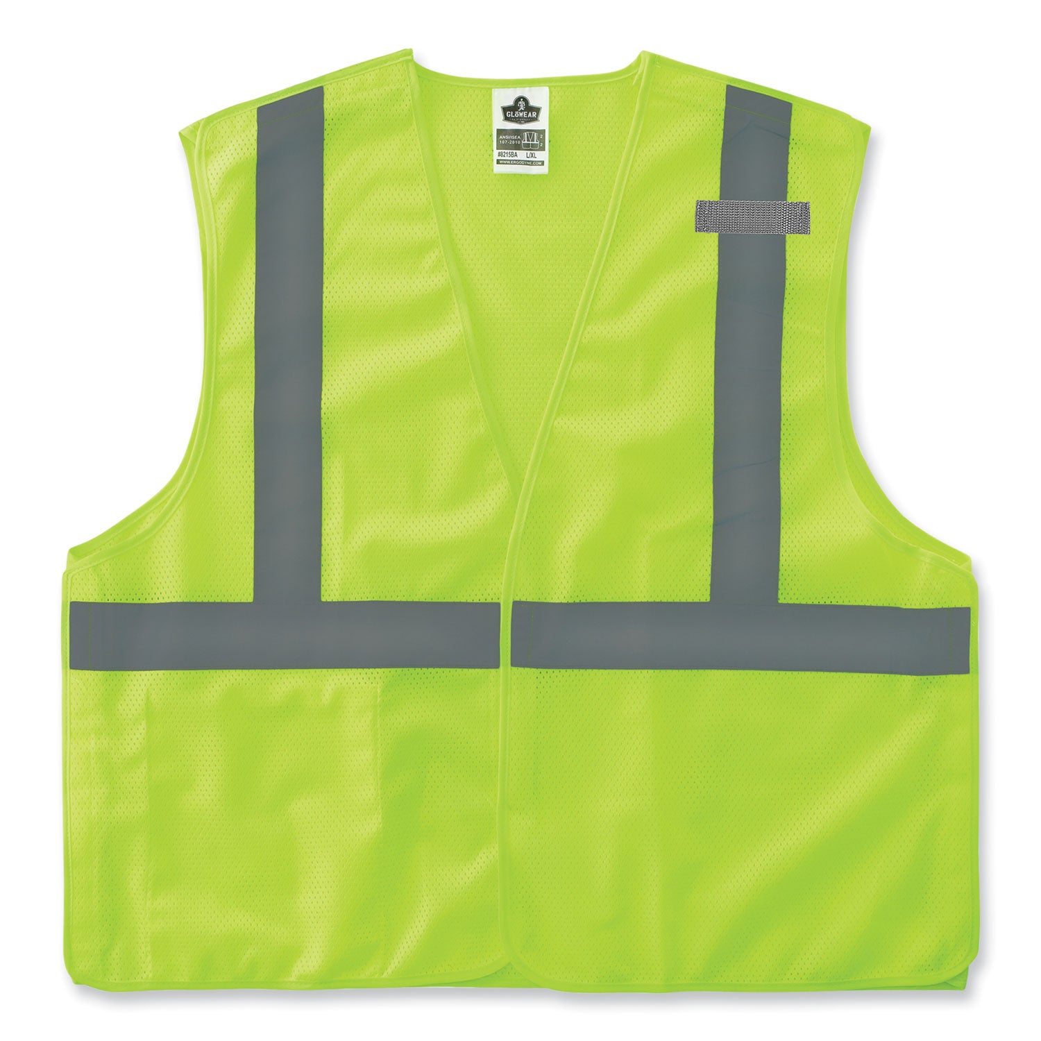 GloWear 8215BA-S Single Size Class 2 Economy Breakaway Mesh Vest, Polyester, 4X-Large, Lime, Ships in 1-3 Business Days