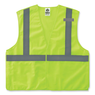 GloWear 8215BA-S Single Size Class 2 Economy Breakaway Mesh Vest, Polyester, 4X-Large, Lime, Ships in 1-3 Business Days