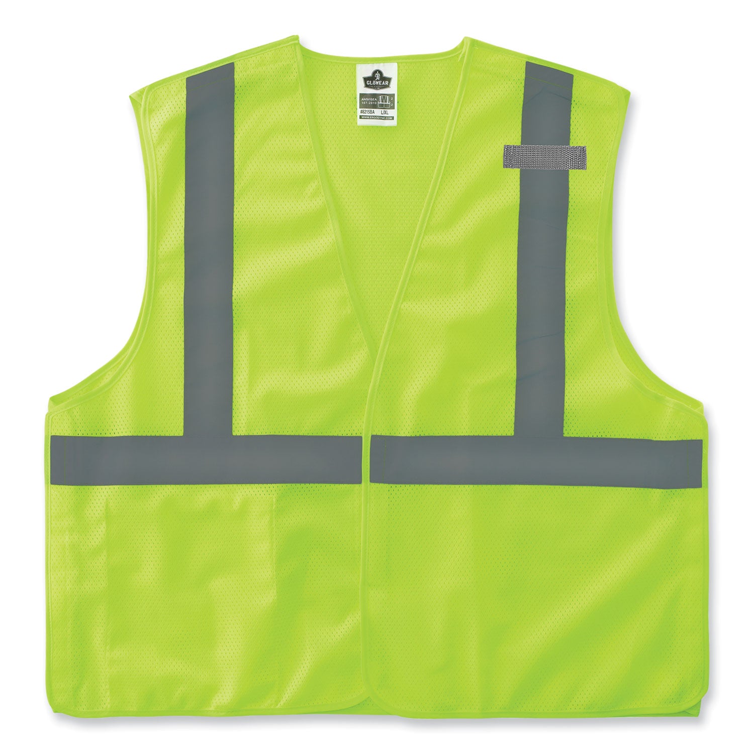 GloWear 8215BA-S Single Size Class 2 Economy Breakaway Mesh Vest, Polyester, X-Large, Lime, Ships in 1-3 Business Days