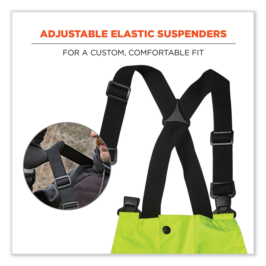 glowear-8918bk-class-e-hi-vis-rain-bibs-black-bottom-x-large-lime-ships-in-1-3-business-days_ego25015 - 3