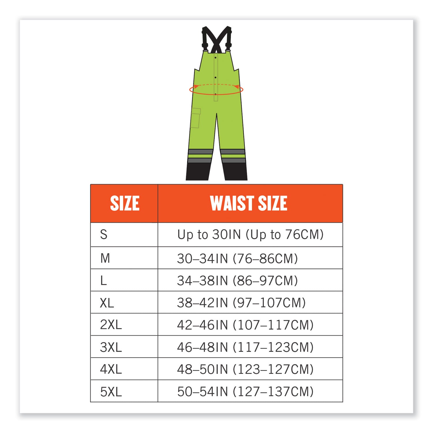 GloWear 8918BK Class E Hi-Vis Rain Bibs Black Bottom, 5X-Large, Lime, Ships in 1-3 Business Days - 7