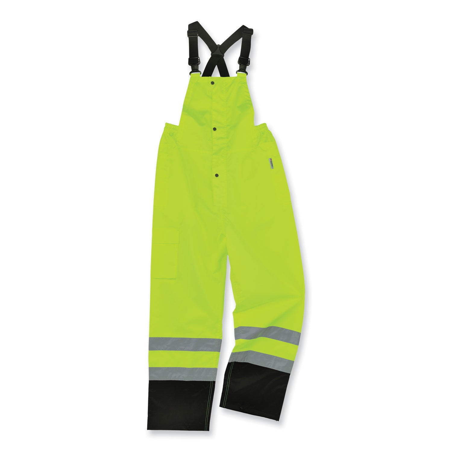 GloWear 8918BK Class E Hi-Vis Rain Bibs Black Bottom, 5X-Large, Lime, Ships in 1-3 Business Days - 1