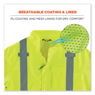 GloWear 8365BK Class 3 Hi-Vis Rain Jacket Black Bottom, Medium, Lime, Ships in 1-3 Business Days