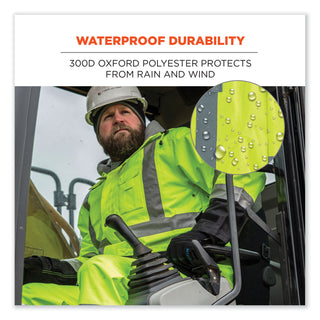 GloWear 8365BK Class 3 Hi-Vis Rain Jacket Black Bottom, 2X-Large, Lime, Ships in 1-3 Business Days