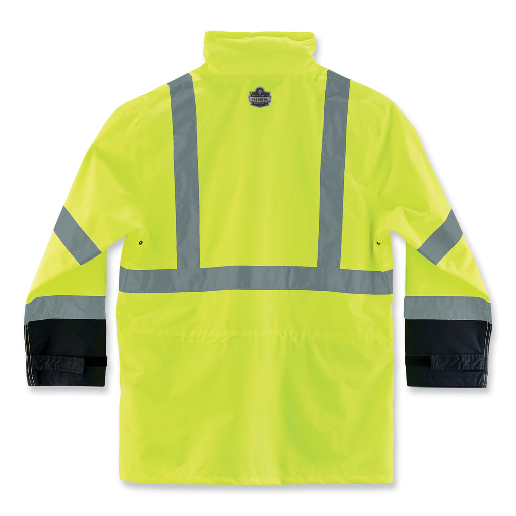 GloWear 8365BK Class 3 Hi-Vis Rain Jacket Black Bottom, 3X-Large, Lime, Ships in 1-3 Business Days