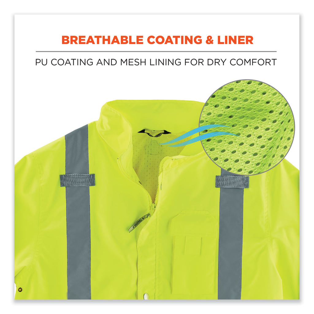 GloWear 8365BK Class 3 Hi-Vis Rain Jacket Black Bottom, 3X-Large, Lime, Ships in 1-3 Business Days