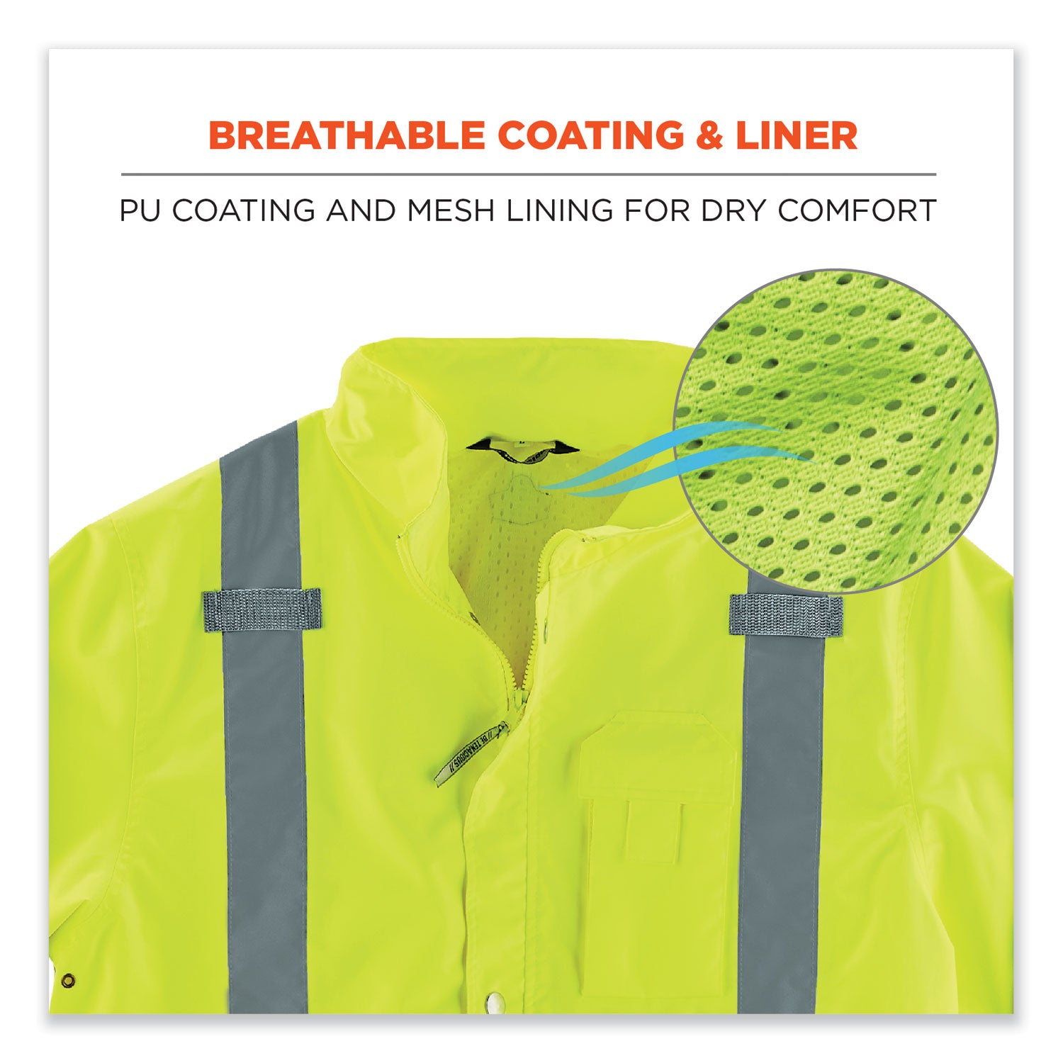 GloWear 8365BK Class 3 Hi-Vis Rain Jacket Black Bottom, 3X-Large, Lime, Ships in 1-3 Business Days