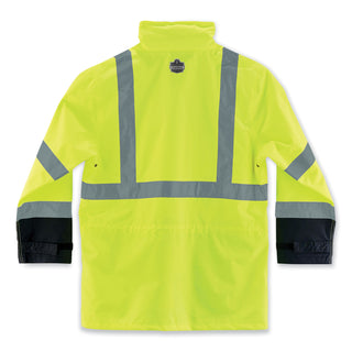 GloWear 8365BK Class 3 Hi-Vis Rain Jacket Black Bottom, 5X-Large, Lime, Ships in 1-3 Business Days