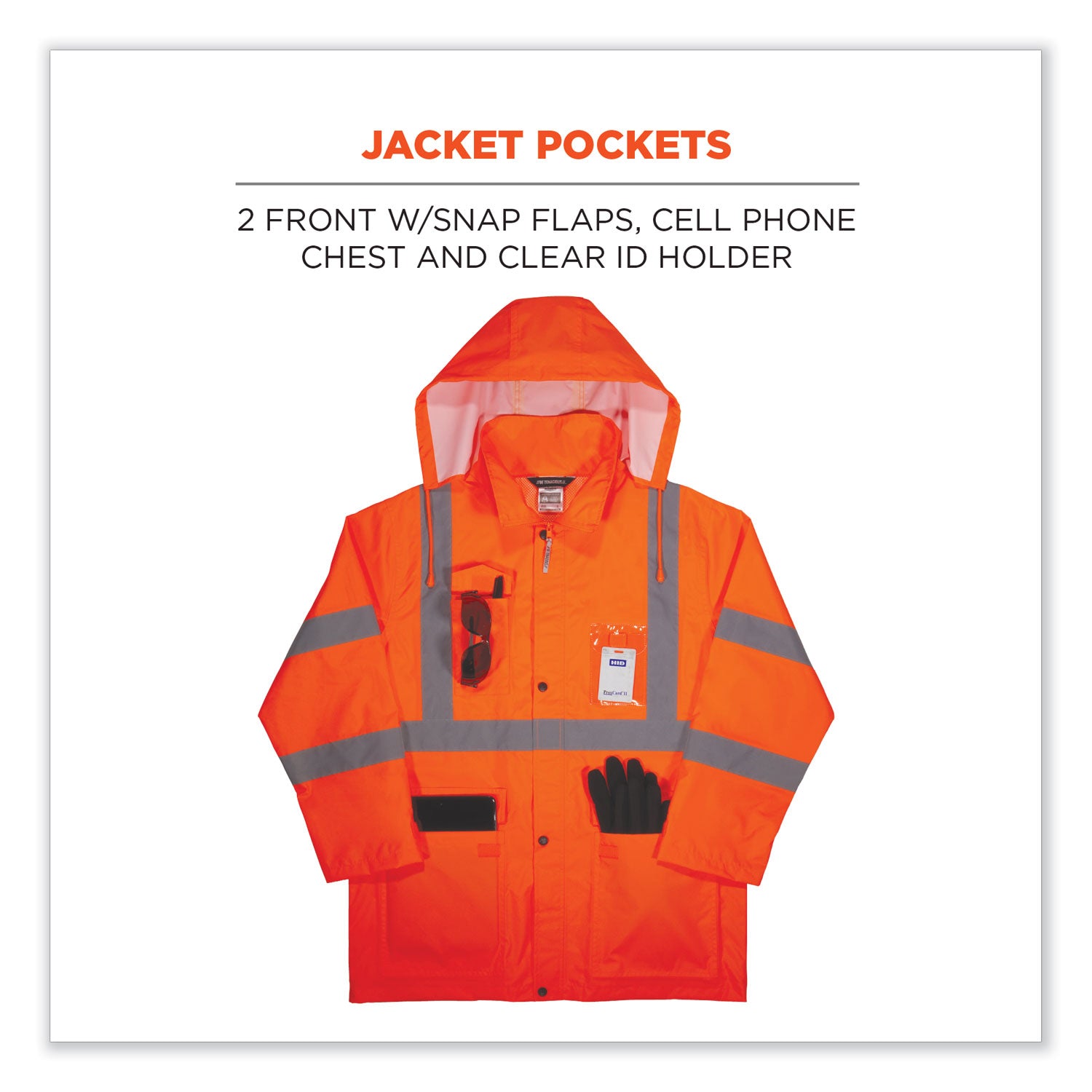 GloWear 8376K Lightweight HV Rain Suit, Medium, Orange, Ships in 1-3 Business Days