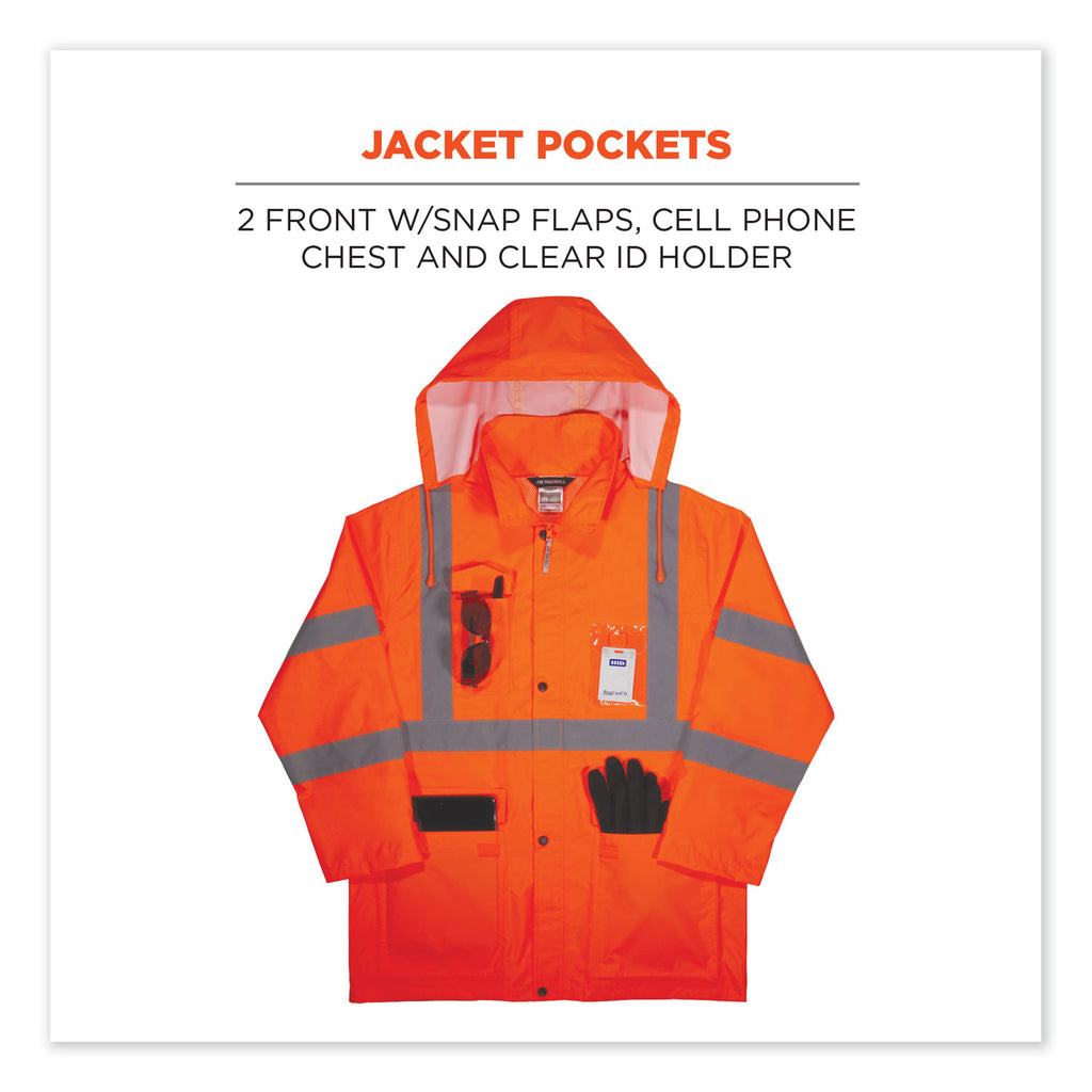 GloWear 8376K Lightweight HV Rain Suit, X-Large, Orange, Ships in 1-3 Business Days