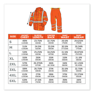 GloWear 8376K Lightweight HV Rain Suit, X-Large, Orange, Ships in 1-3 Business Days