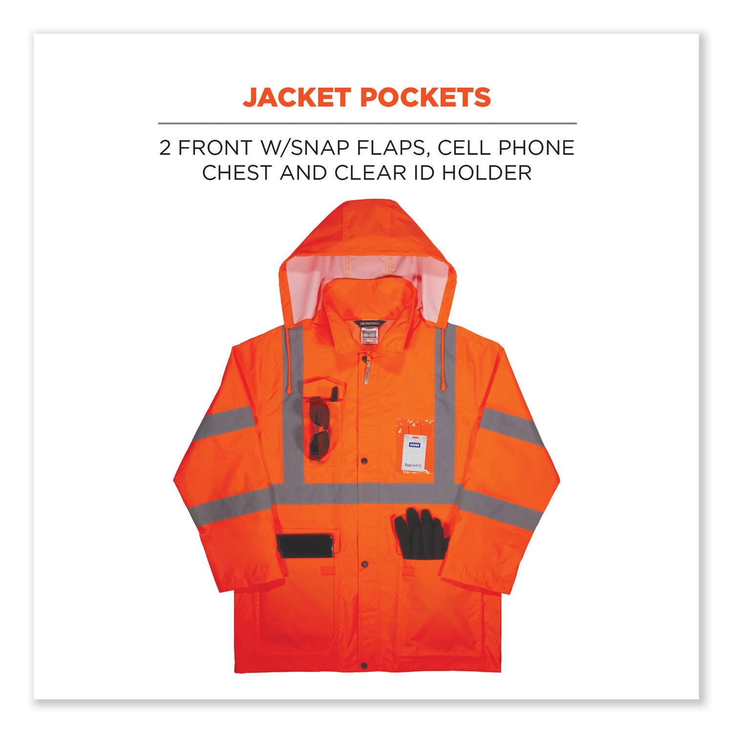 GloWear 8376K Lightweight HV Rain Suit, 2X-Large, Orange, Ships in 1-3 Business Days