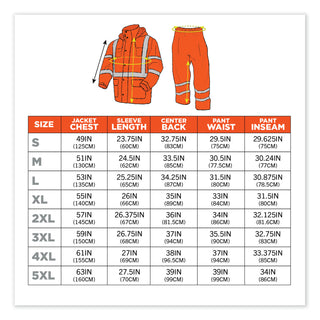 GloWear 8376K Lightweight HV Rain Suit, 2X-Large, Orange, Ships in 1-3 Business Days