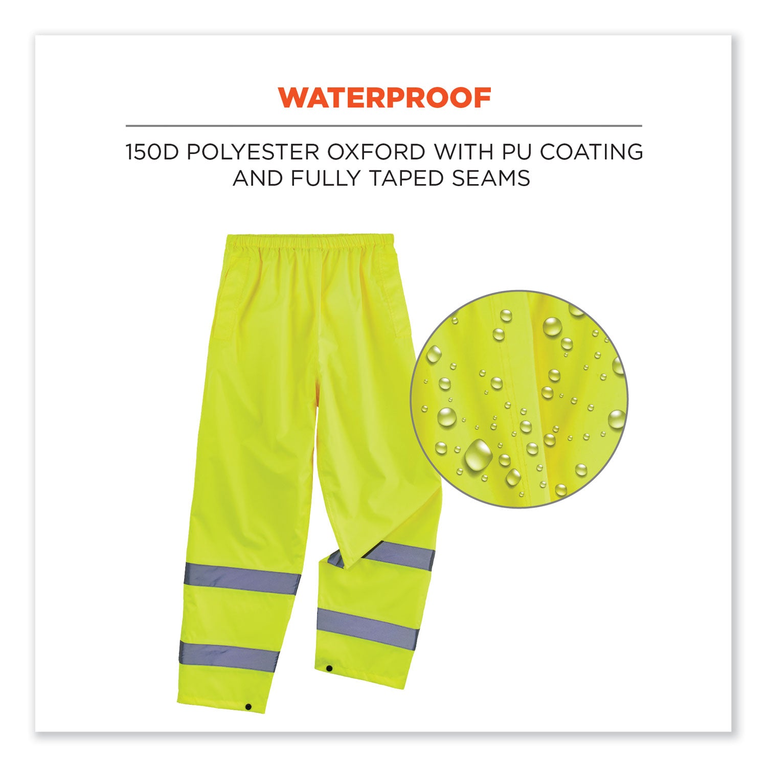 glowear-8916-class-e-lightweight-hi-vis-rain-pants-3x-large-lime-ships-in-1-3-business-days_ego25347 - 3