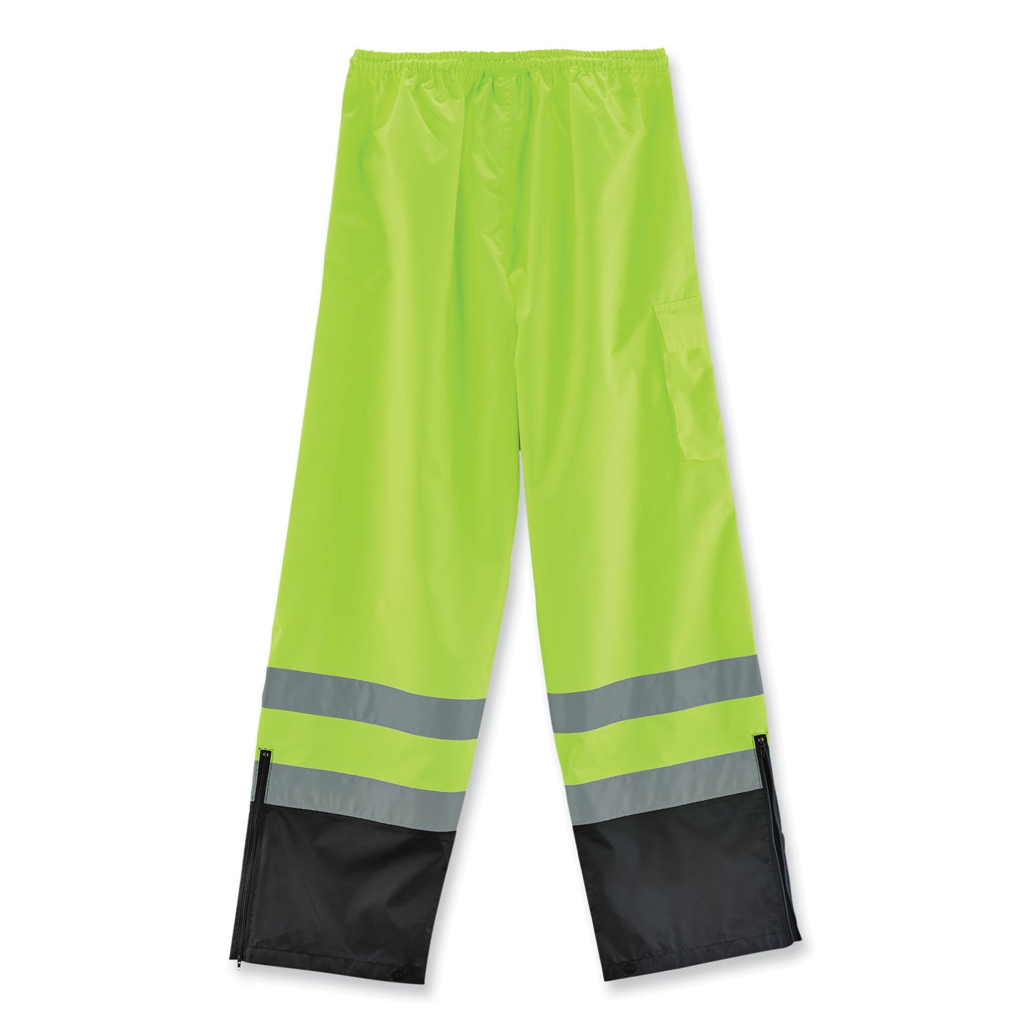 GloWear 8915BK Class E Hi-Vis Rain Pants Black Bottom, 5X-Large, Lime, Ships in 1-3 Business Days - 2