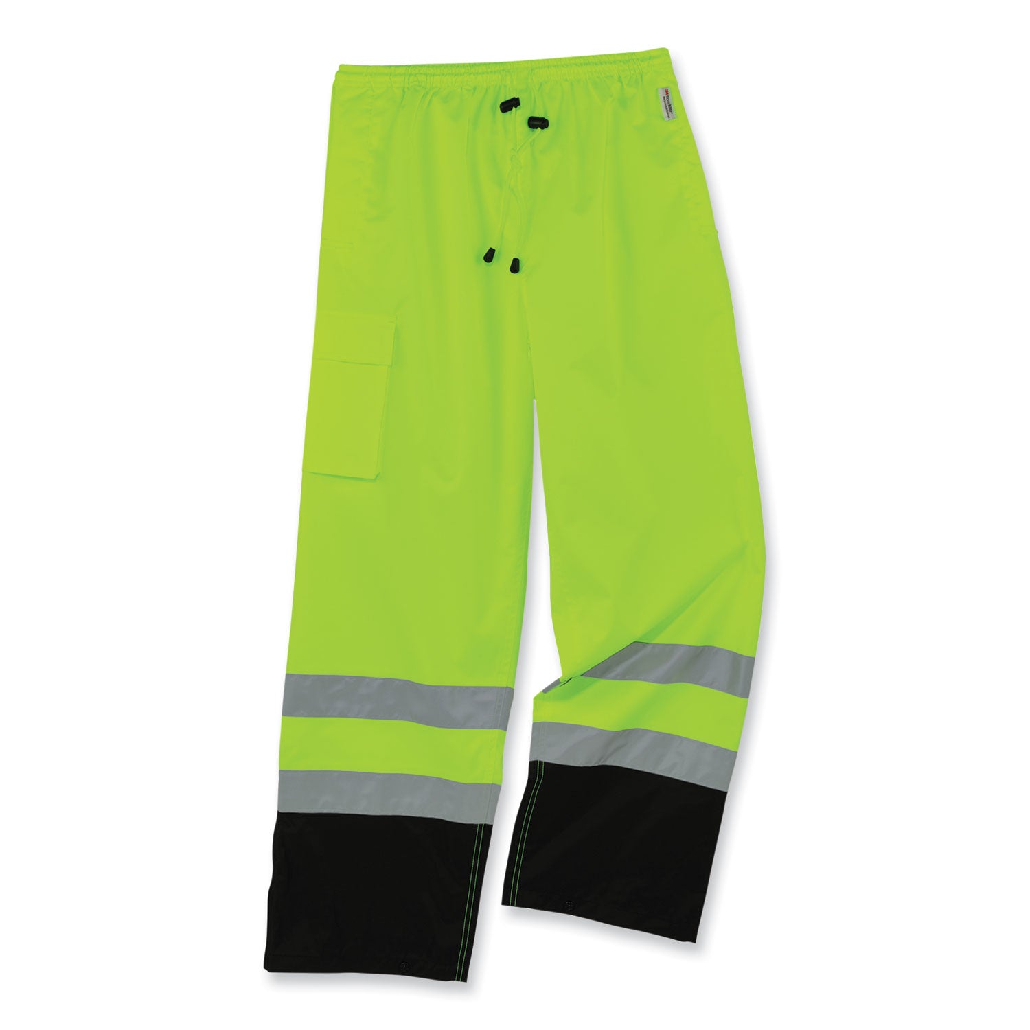 GloWear 8915BK Class E Hi-Vis Rain Pants Black Bottom, 5X-Large, Lime, Ships in 1-3 Business Days - 1