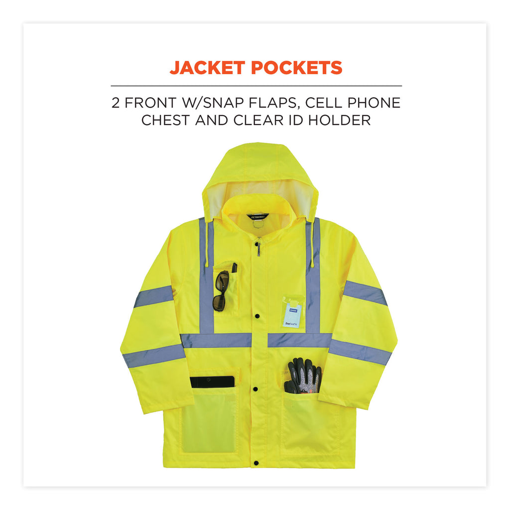 GloWear 8376K Lightweight HV Rain Suit, Medium, Lime, Ships in 1-3 Business Days