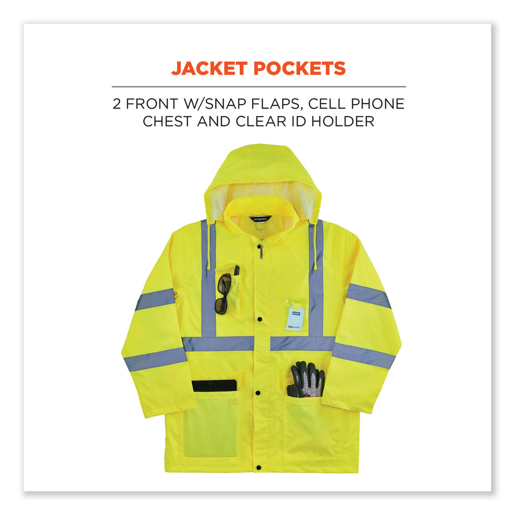 GloWear 8376K Lightweight HV Rain Suit, X-Large, Lime, Ships in 1-3 Business Days