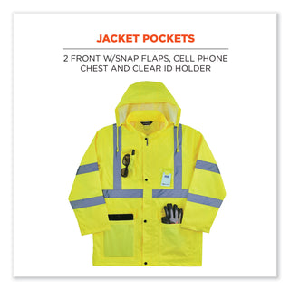 GloWear 8376K Lightweight HV Rain Suit, X-Large, Lime, Ships in 1-3 Business Days