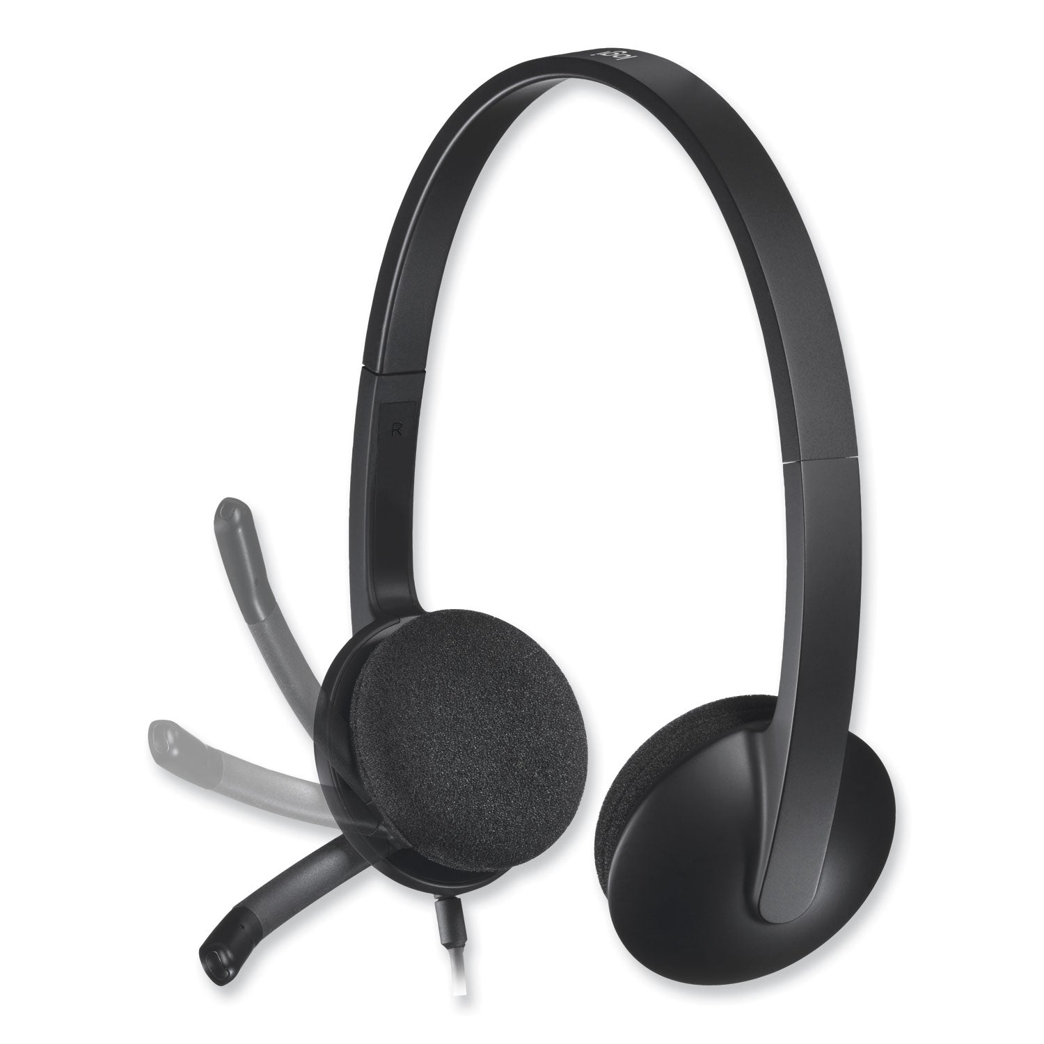 H340 Binaural Over The Head Corded Headset, Black - 