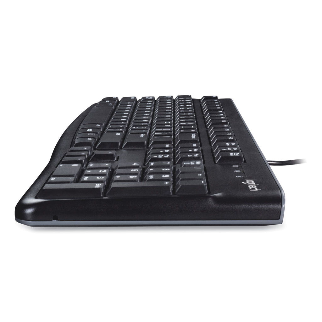 K120 Ergonomic Desktop Wired Keyboard, USB, Black - 