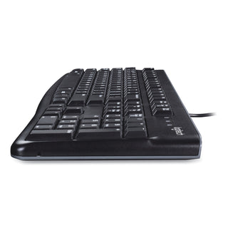 K120 Ergonomic Desktop Wired Keyboard, USB, Black - 
