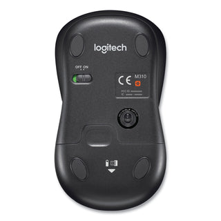 M310 Wireless Mouse, 2.4 GHz Frequency/30 ft Wireless Range, Left/Right Hand Use, Silver/Black - 