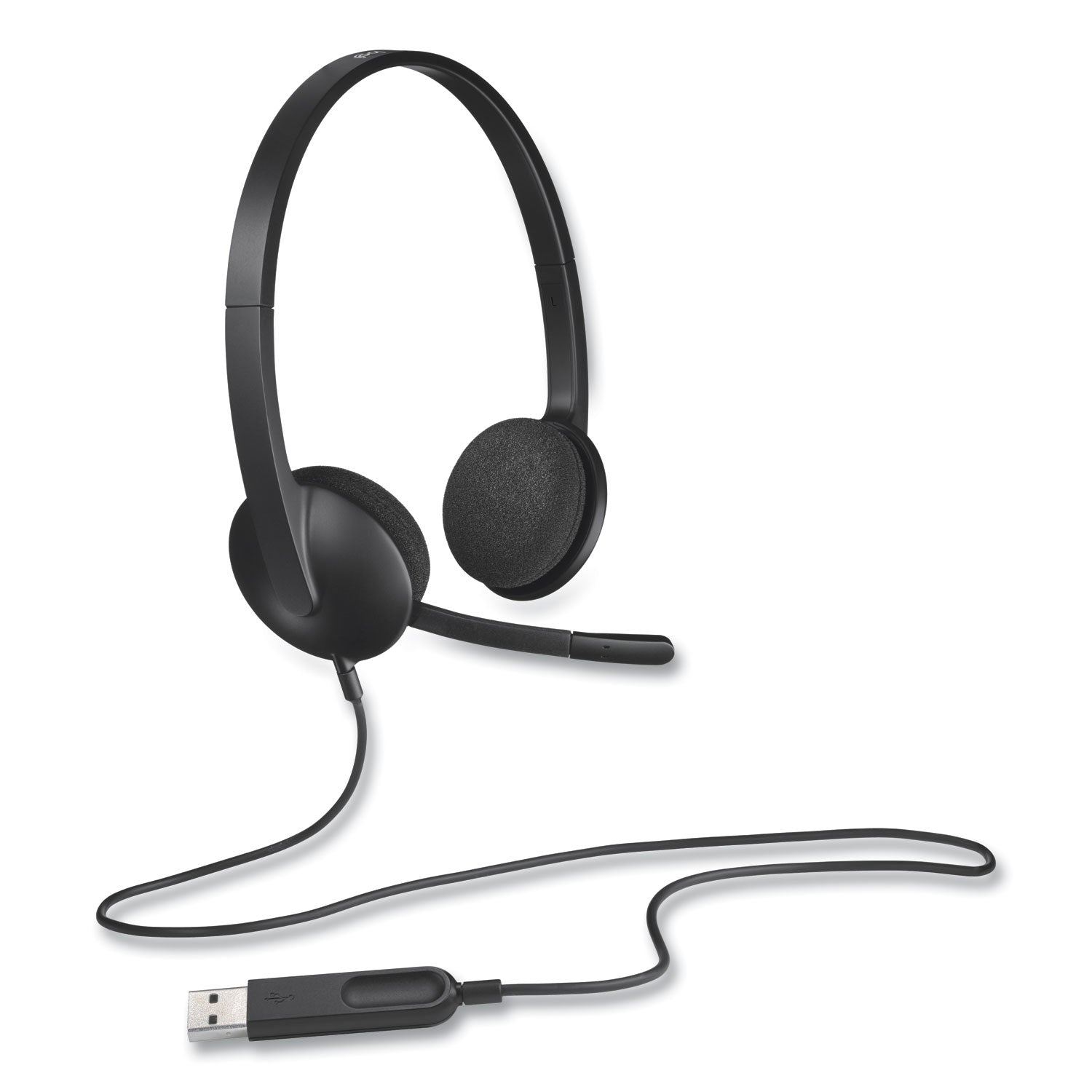 H340 Binaural Over The Head Corded Headset, Black - 