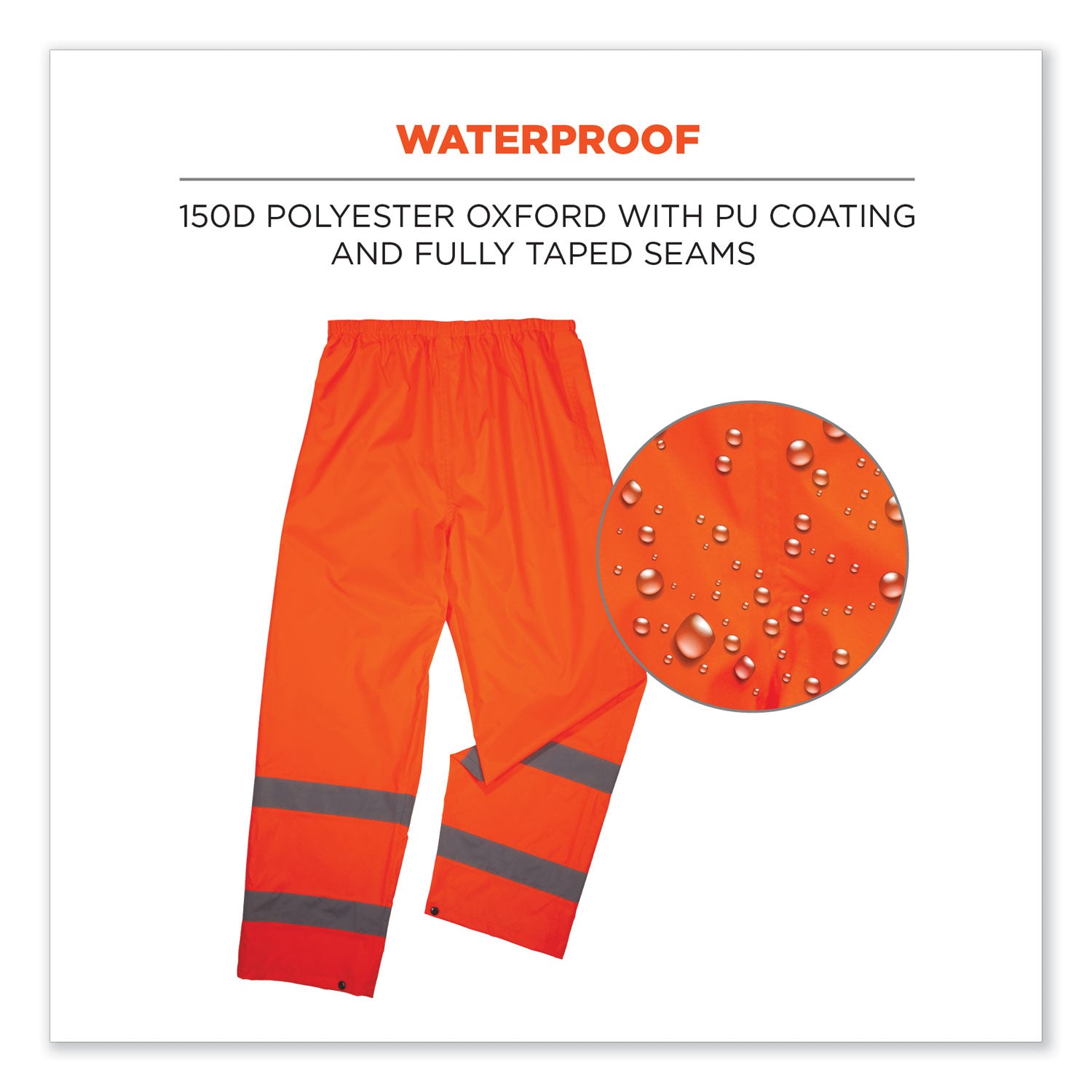 glowear-8916-class-e-lightweight-hi-vis-rain-pants-2x-large-orange-ships-in-1-3-business-days_ego25446 - 3