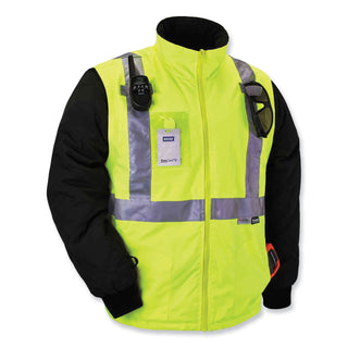 GloWear 8287 Class 2 Hi-Vis Jacket with Removable Sleeves, Small, Lime, Ships in 1-3 Business Days