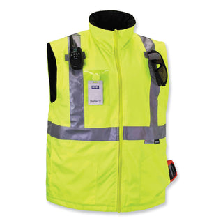 GloWear 8287 Class 2 Hi-Vis Jacket with Removable Sleeves, Small, Lime, Ships in 1-3 Business Days