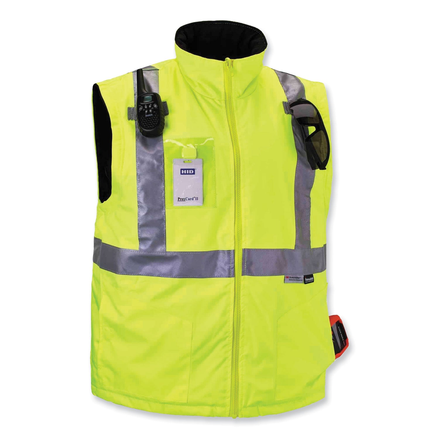 GloWear 8287 Class 2 Hi-Vis Jacket with Removable Sleeves, Medium, Lime, Ships in 1-3 Business Days